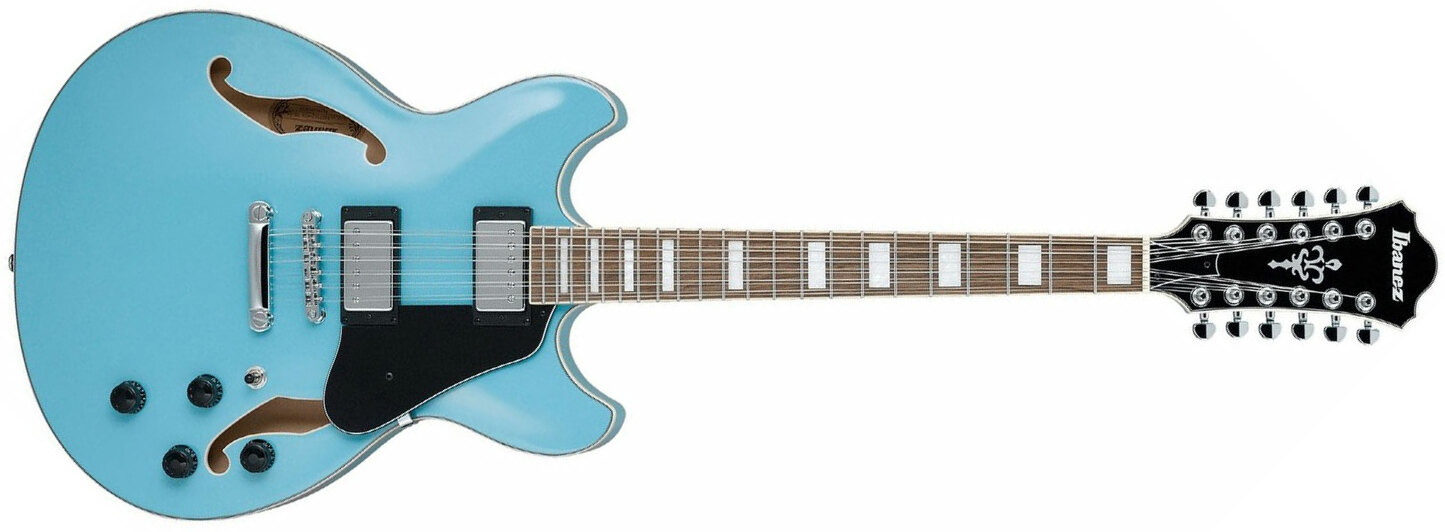 Ibanez As7312 Mtb Artcore 12-cordes Hh Ht Lau - Mint Blue - Guitarra eléctrica semi caja - Main picture