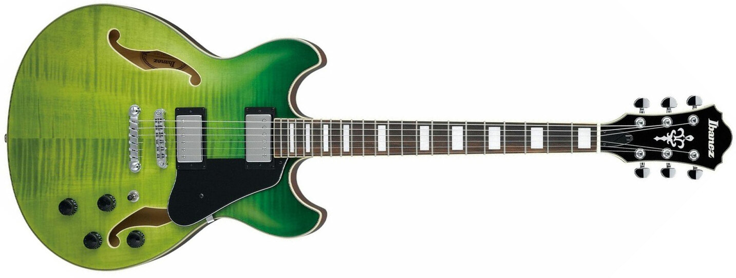 Ibanez As73fm Gvg Artcore Hh Ht Lau - Green Valley Gradation - Guitarra eléctrica semi caja - Main picture