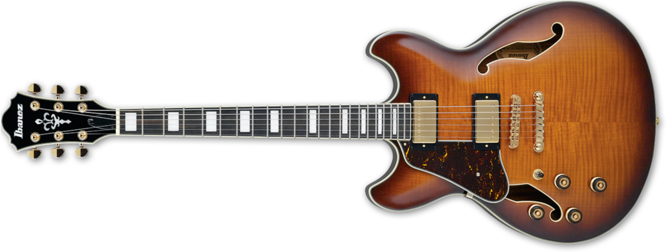 Ibanez As93fml Vls Lh Gaucher Artcore Expressionist Hh Ht Eb - Violin Sunburst - Guitarra electrica para zurdos - Main picture