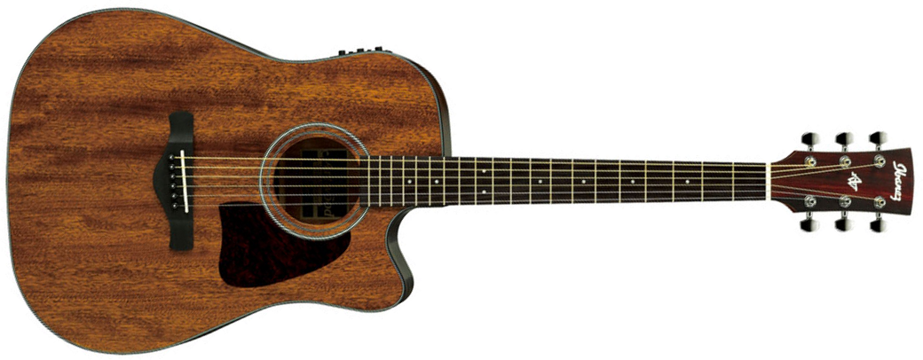 Ibanez Aw54ce Opn Artwood Dreadnought Cw Tout Acajou Rw - Open Pore Natural - Guitarra electro acustica - Main picture