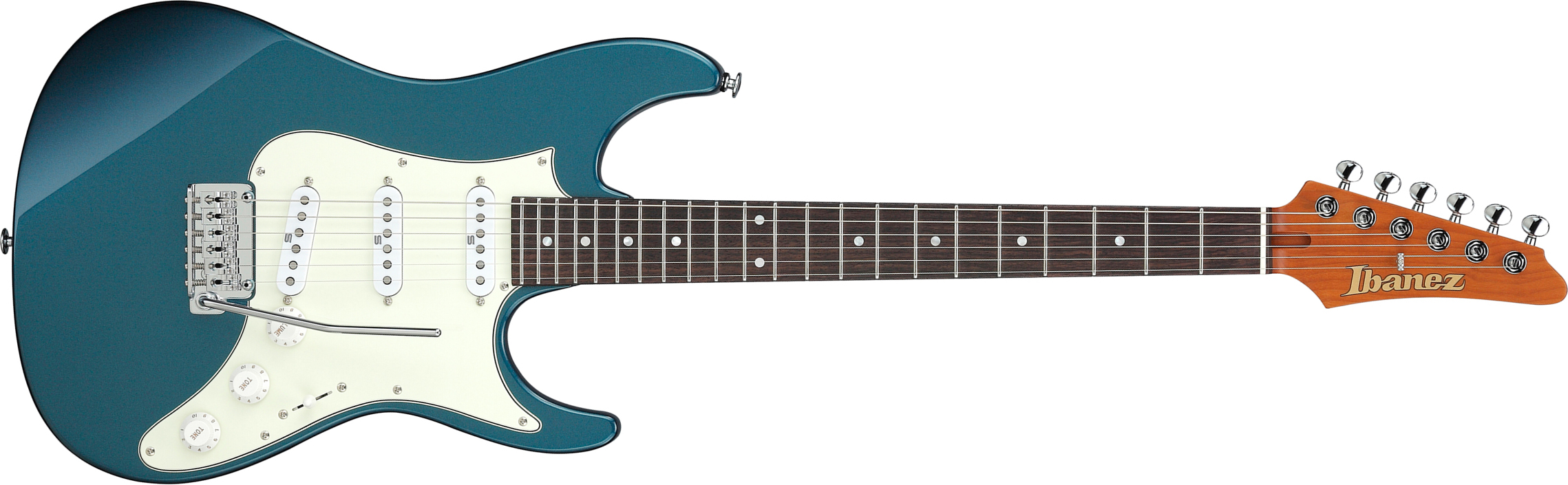 Ibanez Az2203n Atq Prestige Jap 3s Seymour Duncan Trem Rw - Antique Turquoise - Guitarra eléctrica con forma de str. - Main picture