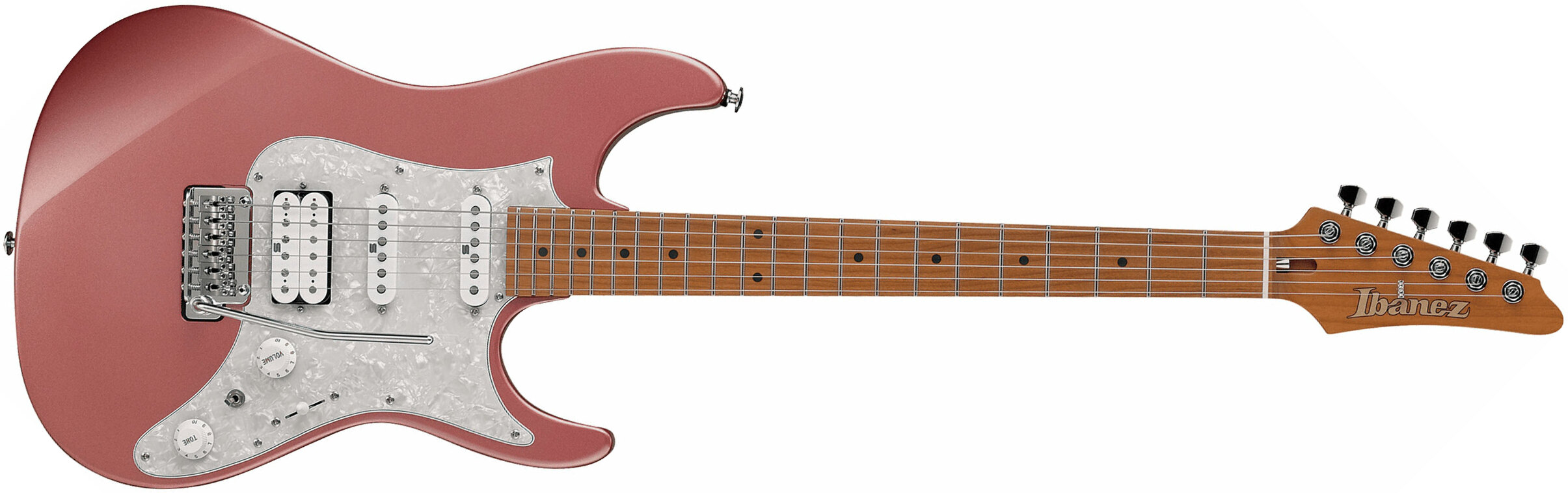 Ibanez Az2204 Hrm Prestige Jap Hss Seymour Duncan Trem Mn - Hazy Rose Metallic - Guitarra eléctrica con forma de str. - Main picture