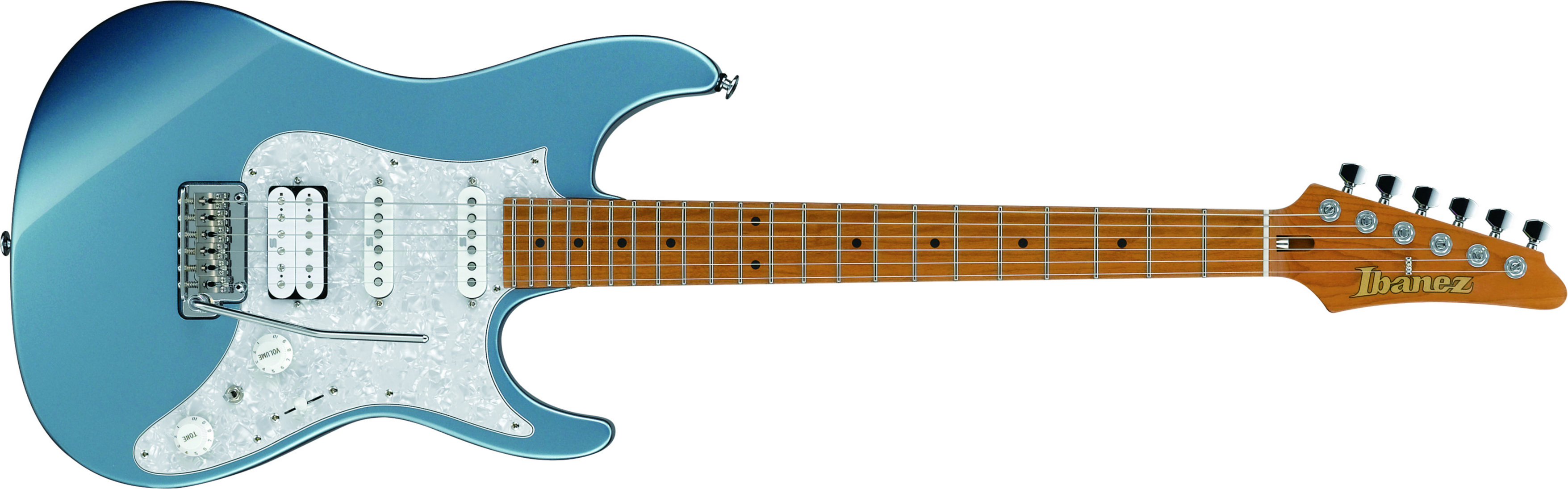 Ibanez Az2204 Icm Prestige Jap Hss Trem Mn - Ice Blue Metallic - Guitarra eléctrica con forma de str. - Main picture