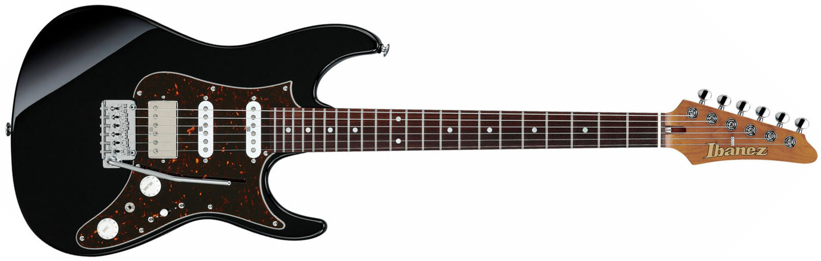 Ibanez Az2204b Bk Prestige Jap Hss Seymour Duncan Trem Mn - Black - Guitarra eléctrica con forma de str. - Main picture