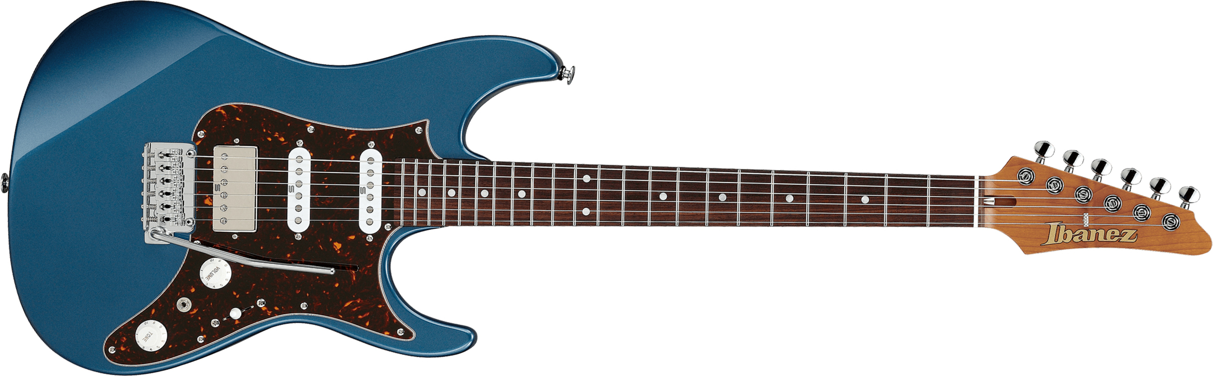 Ibanez Az2204n Pbm Prestige Jap Hss Seymour Duncan Trem Rw - Prussian Blue Metallic - Guitarra eléctrica con forma de str. - Main picture