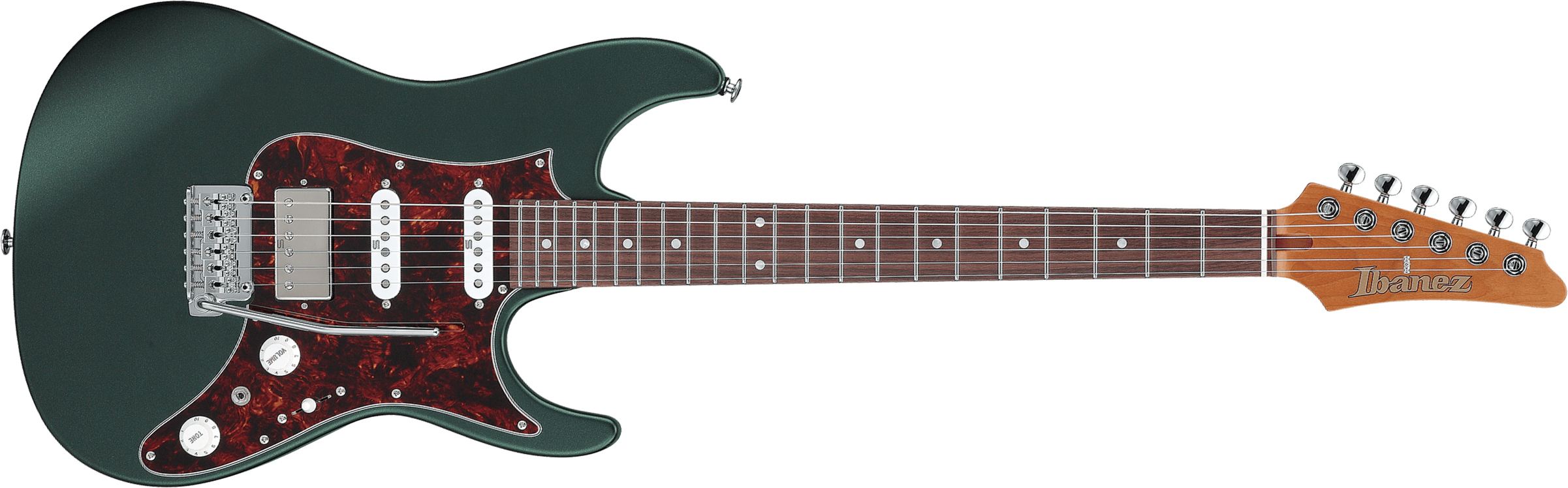 Ibanez Az2204n Vgf Prestige Jap Hss Seymour Duncan Trem Rw - Ivy Green Metallic Flat - Guitarra eléctrica con forma de str. - Main picture