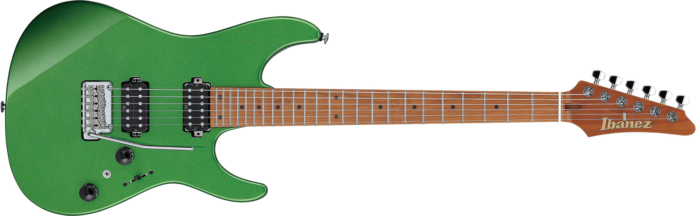 Ibanez Az2402 Agm Prestige Jap 2h Seymour Duncan Trem Mn - Apple Green Metallic - Guitarra eléctrica con forma de str. - Main picture