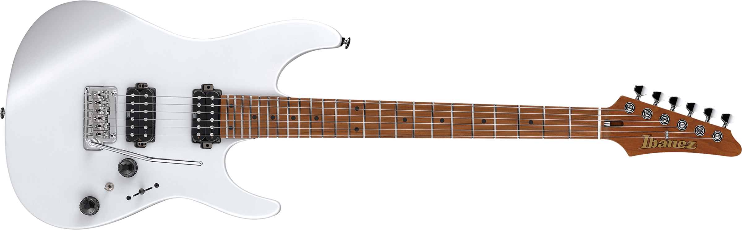 Ibanez Az2402 Pwf Prestige Jap Hh Trem Mn - Pearl White Flat - Guitarra eléctrica con forma de str. - Main picture