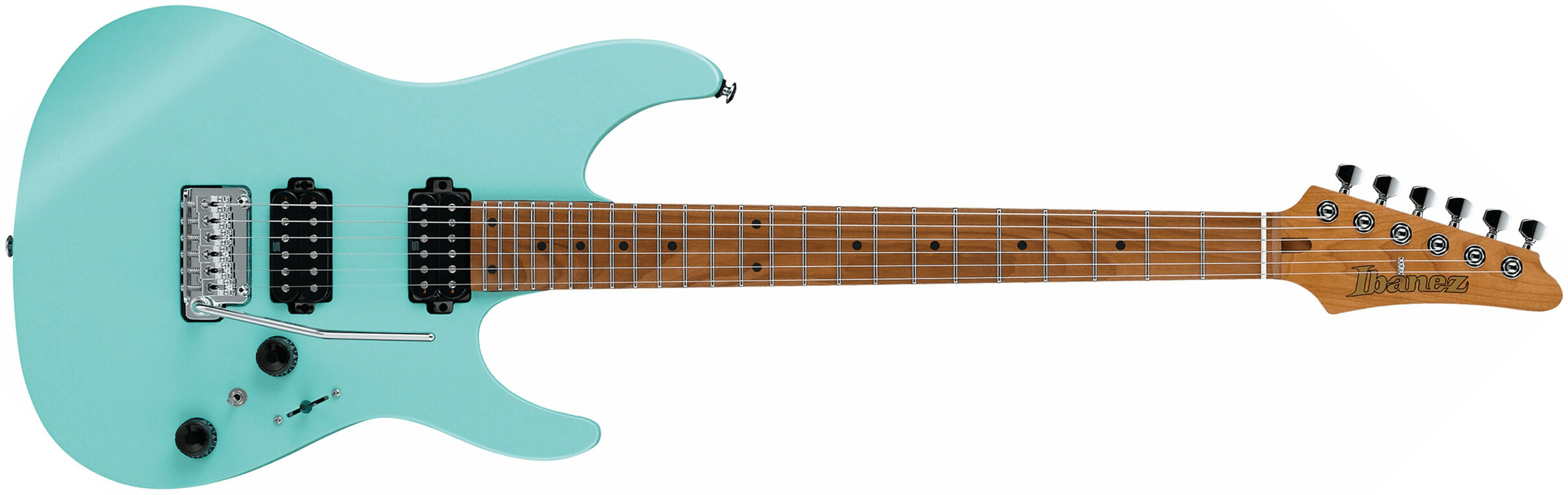 Ibanez Az242 Sfm Premium Hh Trem Mn +housse - Sea Foam Green Matte - Guitarra eléctrica con forma de str. - Main picture