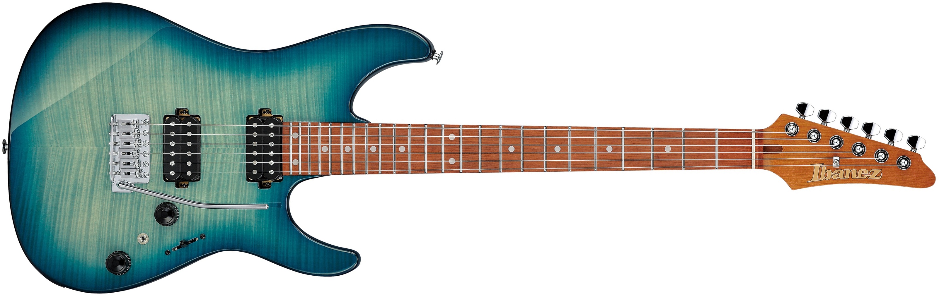 Ibanez Az24s1ftxb Trem Hh Mn - Transparent Turquoise Burst - Guitarra eléctrica con forma de str. - Main picture