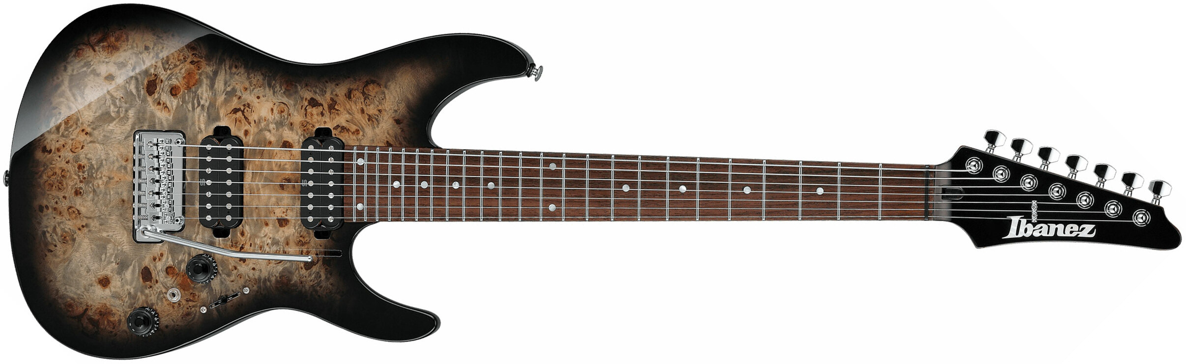 Ibanez Az427p1pb Ckb Premium 7c Hh Seymour Duncan Trem Rw - Charcoal Black Burst - Guitarra eléctrica de 7 cuerdas - Main picture