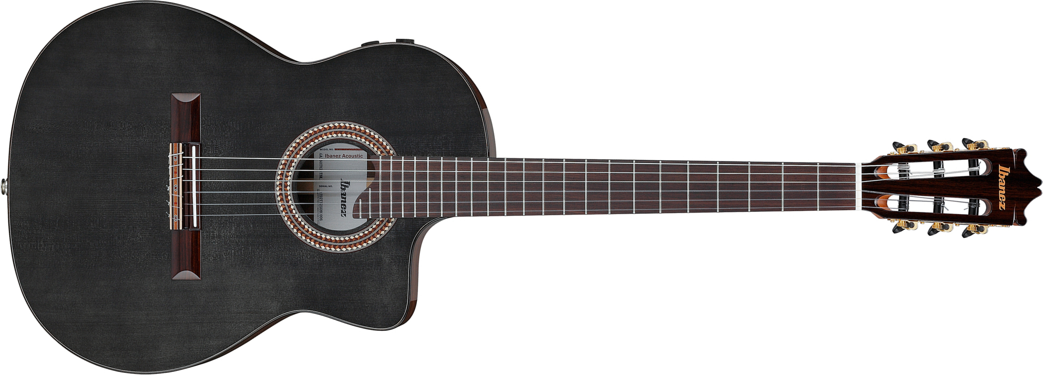 Ibanez Ga360tce Nt Classical 4/4 Thinline Epicea Acacia Rw - Transparent Black High Gloss - Guitarra clásica 4/4 - Main picture