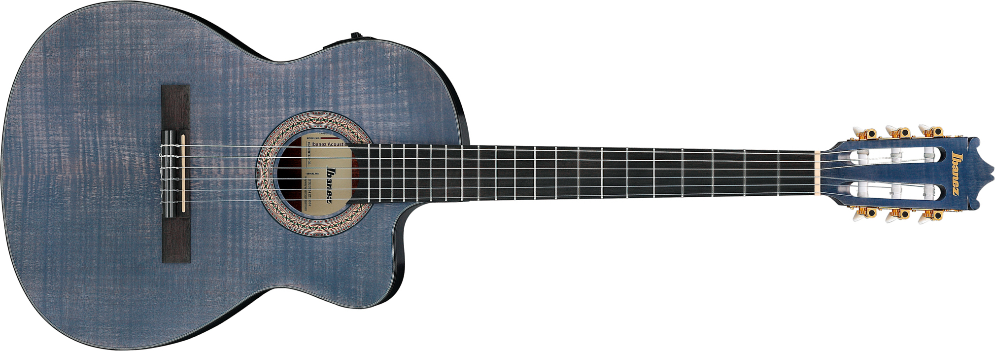 Ibanez Ga5fmtce Ob Classical 4/4 Thinline Cw Erable Sapele Pur - Open Pore Blue Berry - Guitarra clásica 4/4 - Main picture