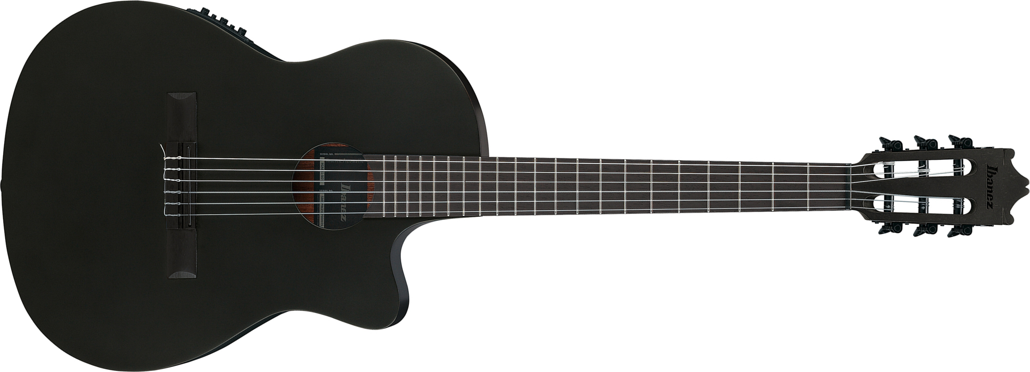 Ibanez Ga621 Bot Classical 4/4 Thinline Epicea Sapele Rw - Black Out - Guitarra clásica 4/4 - Main picture