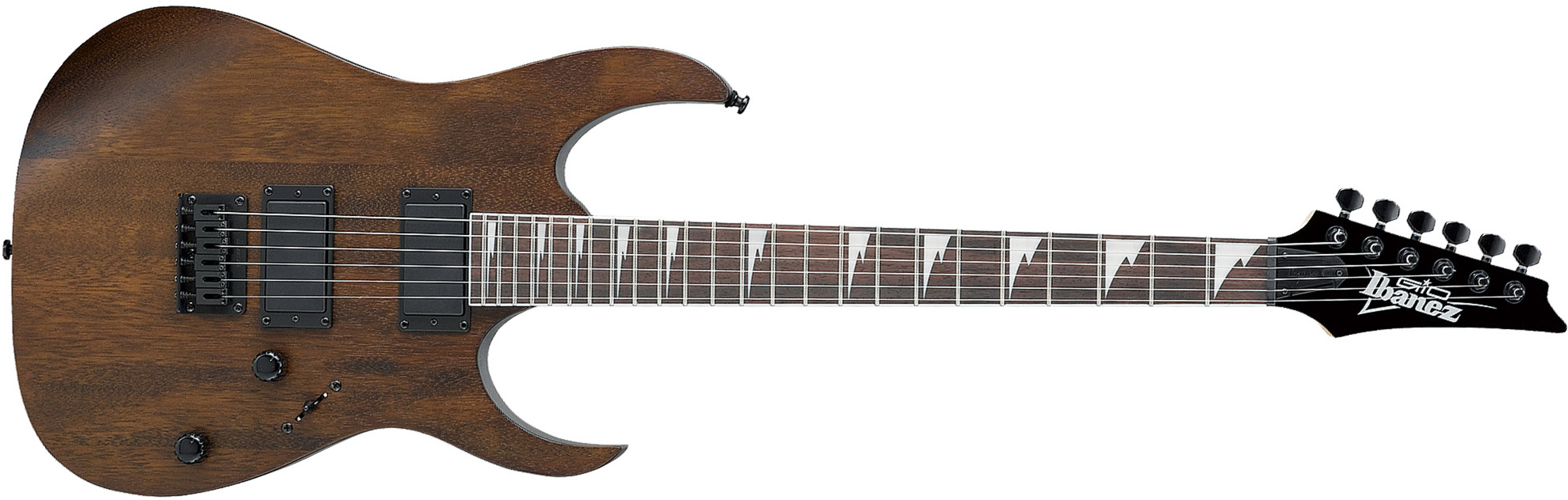 Ibanez Grg121dx Wnf Gio Hh Ht Pur - Walnut Flat - Guitarra eléctrica con forma de str. - Main picture