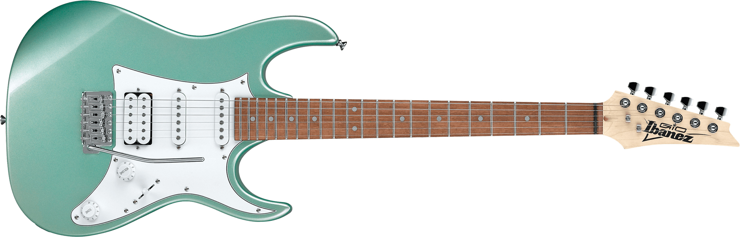 Ibanez Grx40 Mgn Gio Hss Trem Jat - Metallic Light Green - Guitarra eléctrica con forma de str. - Main picture