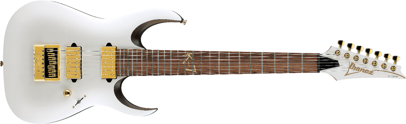 Ibanez Head K7yang Signature 7c 2h Dimarzio Ht Rw - White - Guitarra eléctrica de autor - Main picture