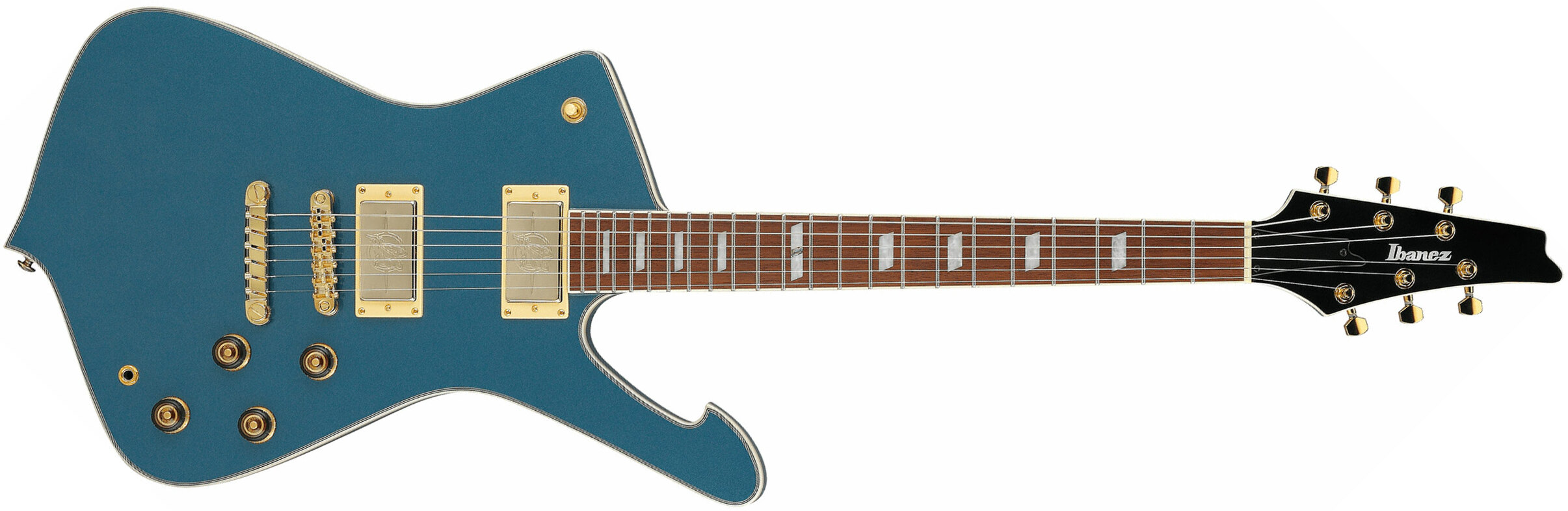 Ibanez Ic420 Abm Iceman 2h Ht Jat - Antique Blue Metallic - Guitarra electrica retro rock - Main picture