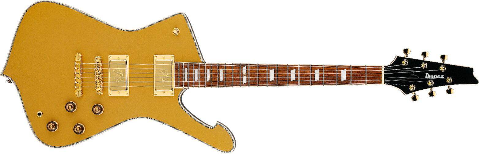 Ibanez Ic420 Gd Iceman 2h Ht Jat - Gold - Guitarra electrica retro rock - Main picture