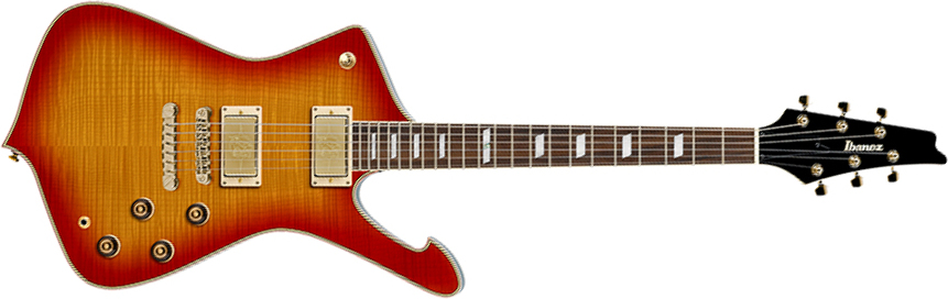 Ibanez Ic420fm Crs Iceman 2h Ht Jat - Cherry Sunburst - Guitarra electrica retro rock - Main picture