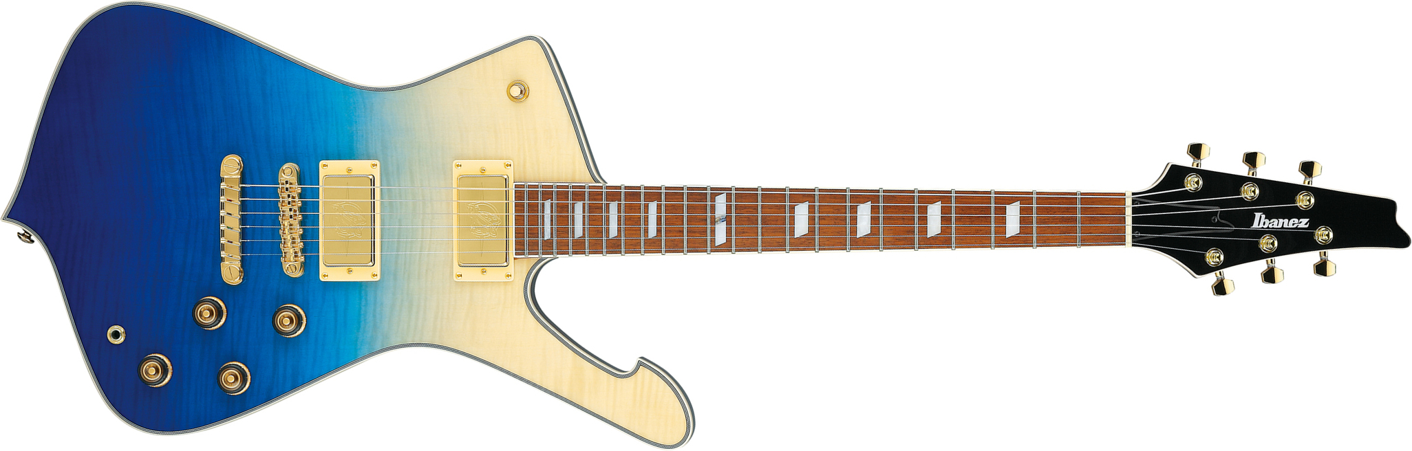 Ibanez Ic420fm Tbg Iceman 2h Ht Jat - Transparent Blue Gradation - Guitarra eléctrica con forma de str. - Main picture