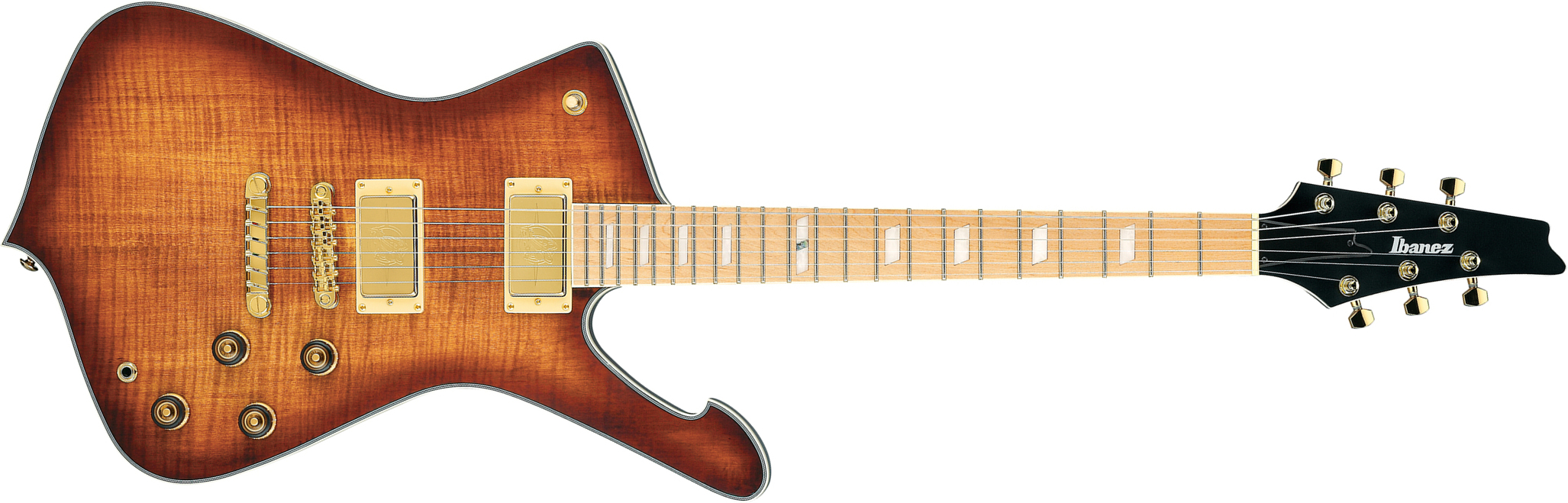 Ibanez Ic420mfm Cml Iceman 2h Ht Mn - Caramel Burst Low Gloss - Guitarra electrica retro rock - Main picture