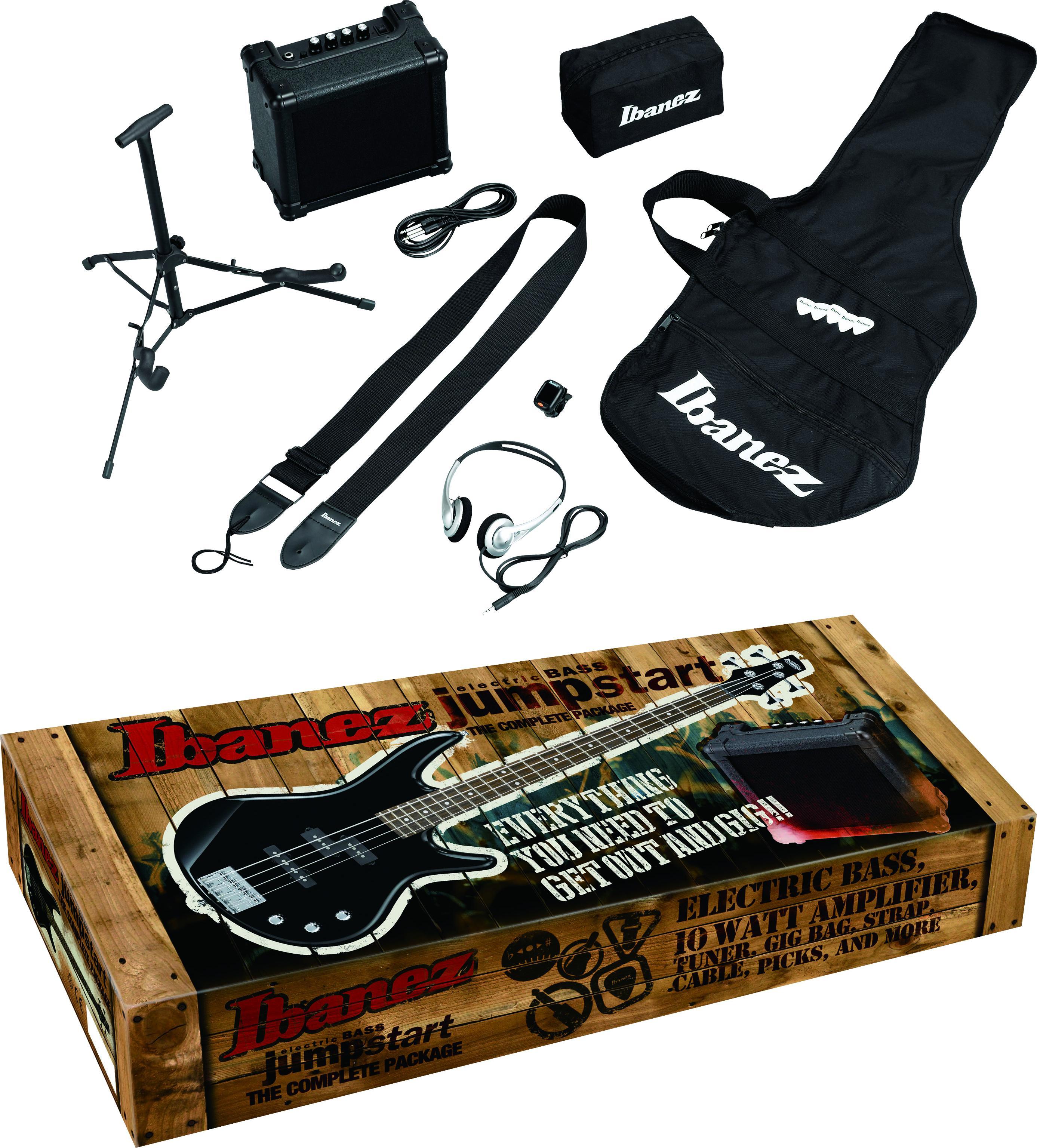 Pack bajo eléctrico Ibanez IJSR190 Jumpstart Pack - Walnut sunburst