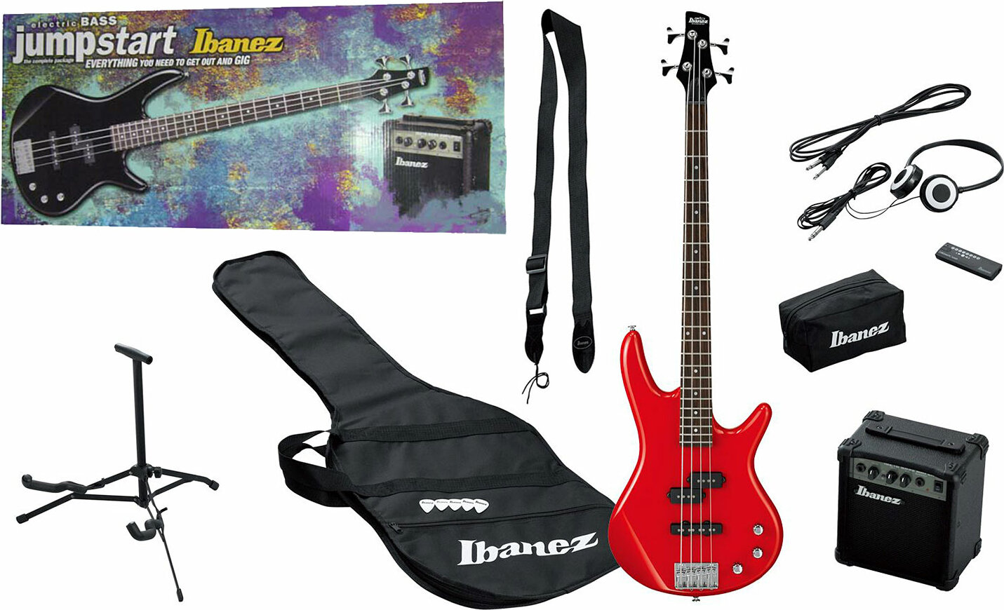 Ibanez Ijsr190 Rd Jumpstart Guitar Package - Red - Pack bajo eléctrico - Main picture