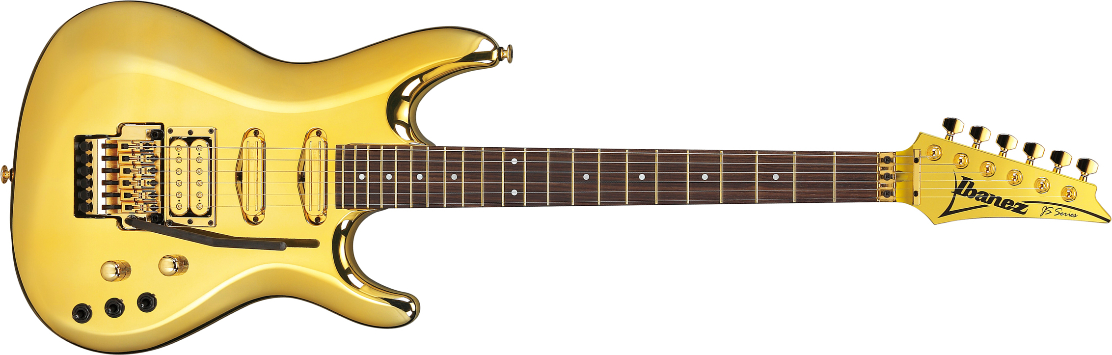 Ibanez Joe Satriani Js2gd Jap Signature 2h Dimarzio Fr Rw - Gold - Guitarra eléctrica con forma de str. - Main picture