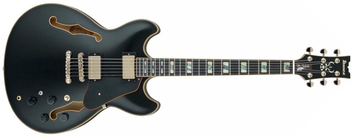 Ibanez John Scofield Jsm20 Bkl Signature Hh Ht Eb - Black Low Gloss - Guitarra eléctrica semi caja - Main picture