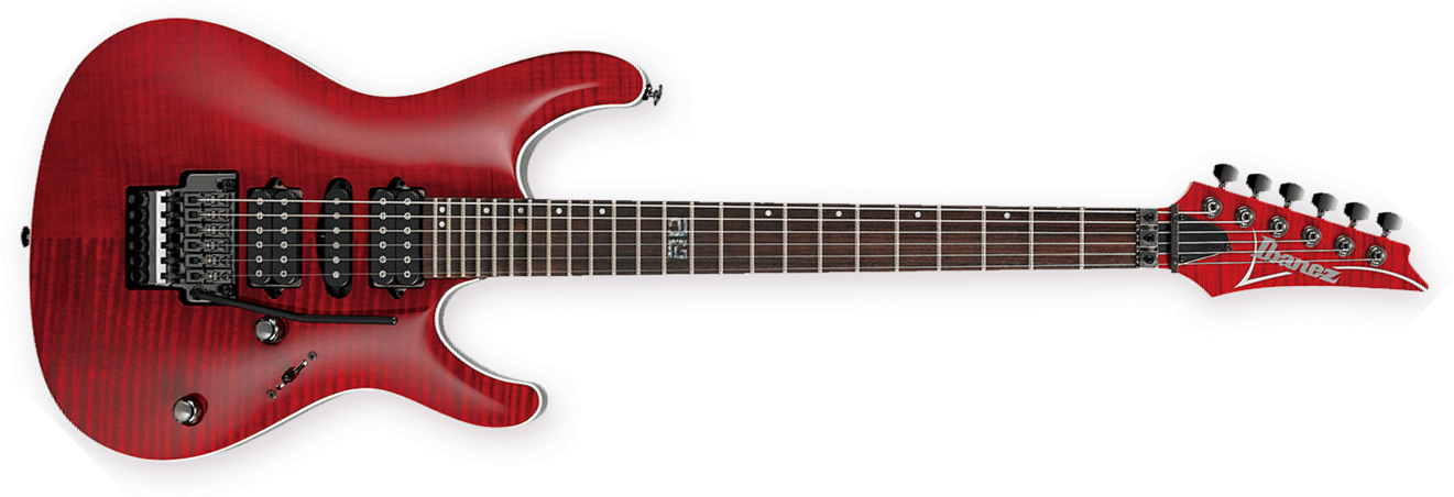 Ibanez Kiko Loureiro Kiko100 Trr Prestige Jap Signature Hsh Fr Rw - Transparent Red Ruby - Guitarra eléctrica con forma de str. - Main picture