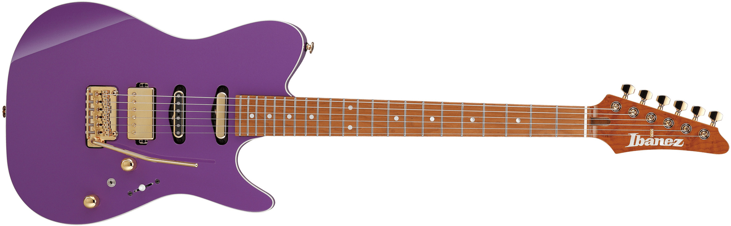 Ibanez Lari Basilio Lb1 Vl Jap Signature Hss Trem Mn - Violet - Guitarra eléctrica con forma de tel - Main picture