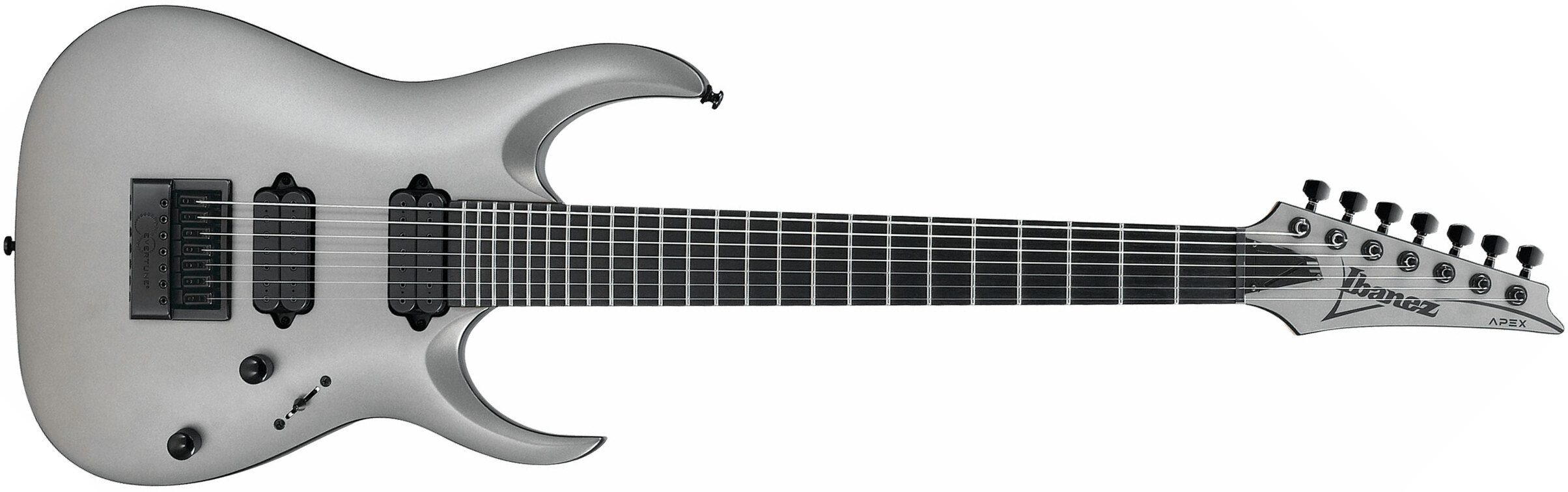 Ibanez Munky Apex30 Signature 7c Hh Dimarzio Ht Eb - Metallic Gray Matte - Guitarra eléctrica de 7 cuerdas - Main picture