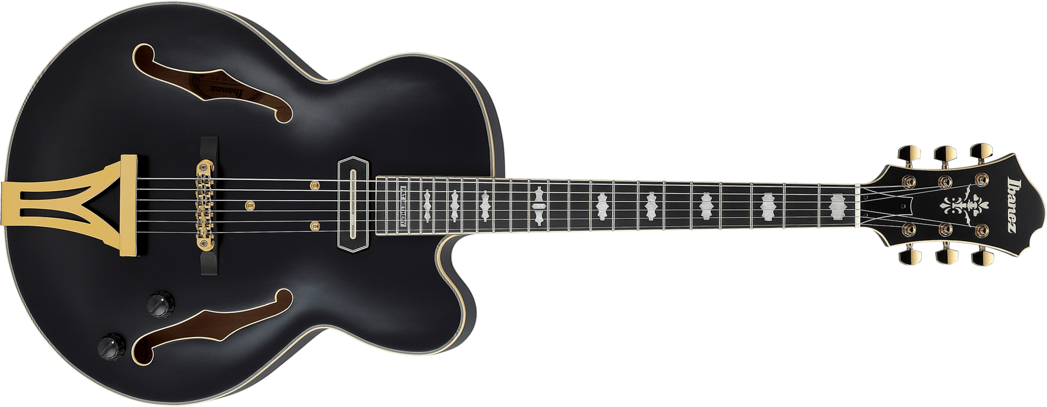 Ibanez Pat Metheny Pm3c Bkl Signature 1s Ht Eb - Black Low Gloss - Guitarra elécrica Jazz cuerpo acústico - Main picture
