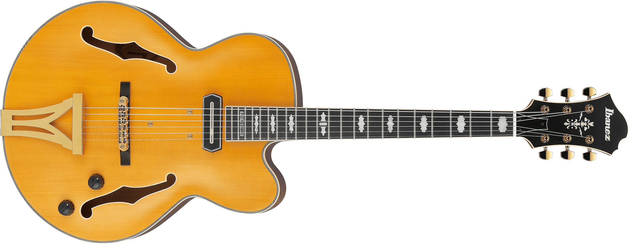 Ibanez Pat Metheny Pm3c Nal Signature 1s Ht Eb - Natural Amber Low Gloss - Guitarra elécrica Jazz cuerpo acústico - Main picture