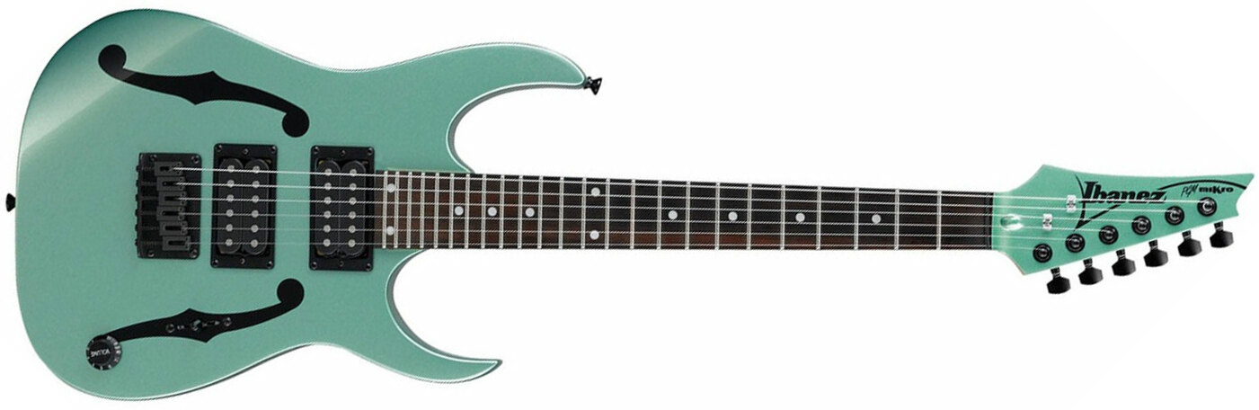 Ibanez Paul Gilbert Pgmm21 Mgn Signature Hh Ht Nzp - Metallic Light Green - Guitarra eléctrica de viaje - Main picture