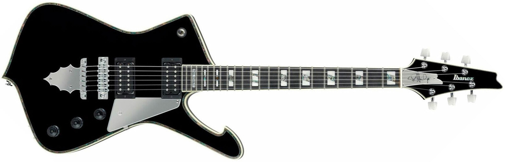 Ibanez Paul Stanley Ps10 Bk Japon Signature Hh Seymour Duncan Ht Eb - Black - Guitarra electrica metalica - Main picture