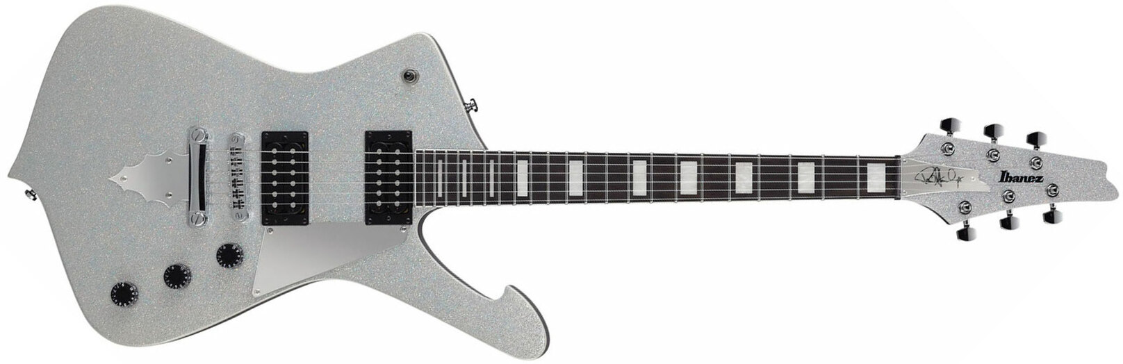 Ibanez Paul Stanley Ps60 Ssl Signature Hh Ht Pur - Silver Sparkle - Guitarra electrica metalica - Main picture
