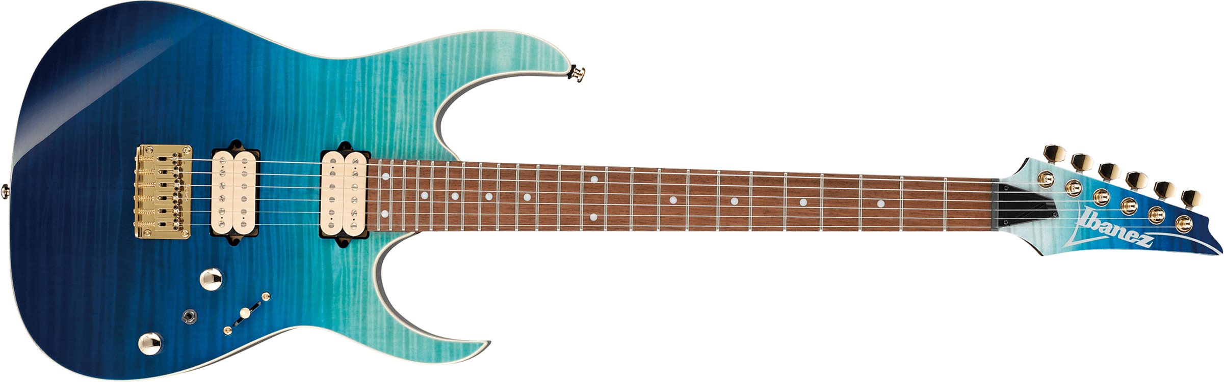 Ibanez Rg421hpfm Brg Standard Hh Ht Ja - Blue Reef Gradation - Guitarra eléctrica con forma de str. - Main picture