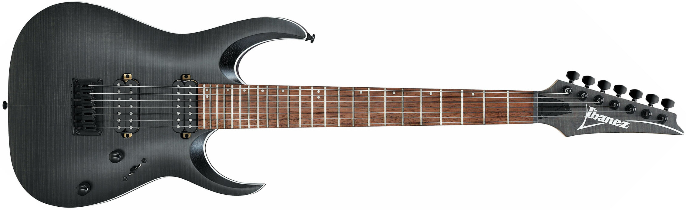Ibanez Rga742fm Tgf Standard Hh Ht Jat - Transparent Gray Flat - Guitarra eléctrica de 7 cuerdas - Main picture