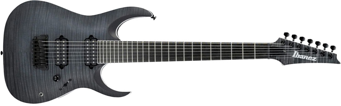 Ibanez Rgaix7fm Tgf Iron Label Hh Ht Eb - Transparent Gray Flat - Guitarra eléctrica de 7 cuerdas - Main picture
