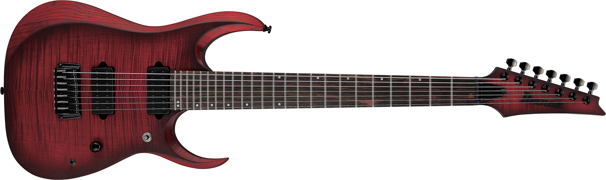 Ibanez Rgd721fa Wuf Iron Label 7c Baryton 2h Dimarzio Ht Eb - Stained Wine Red Burst Flat - Guitarra eléctrica barítono - Main picture