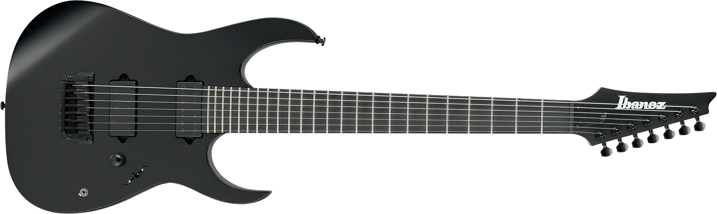 Ibanez Rgixl7 Bkf Iron Label Hh Dimarzio Ht Eb - Black Flat - Guitarra eléctrica de 7 cuerdas - Main picture