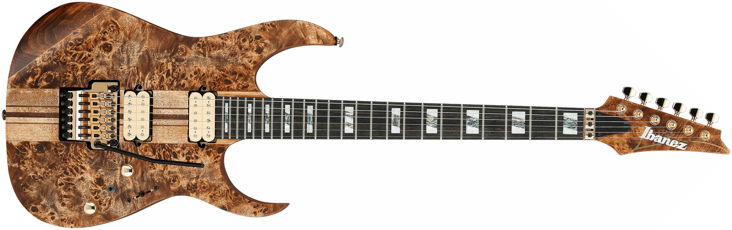 Ibanez Rgt1220pb Abs Premium Hh Dimarzio Fr Eb - Antique Brown Stain - Guitarra eléctrica con forma de str. - Main picture