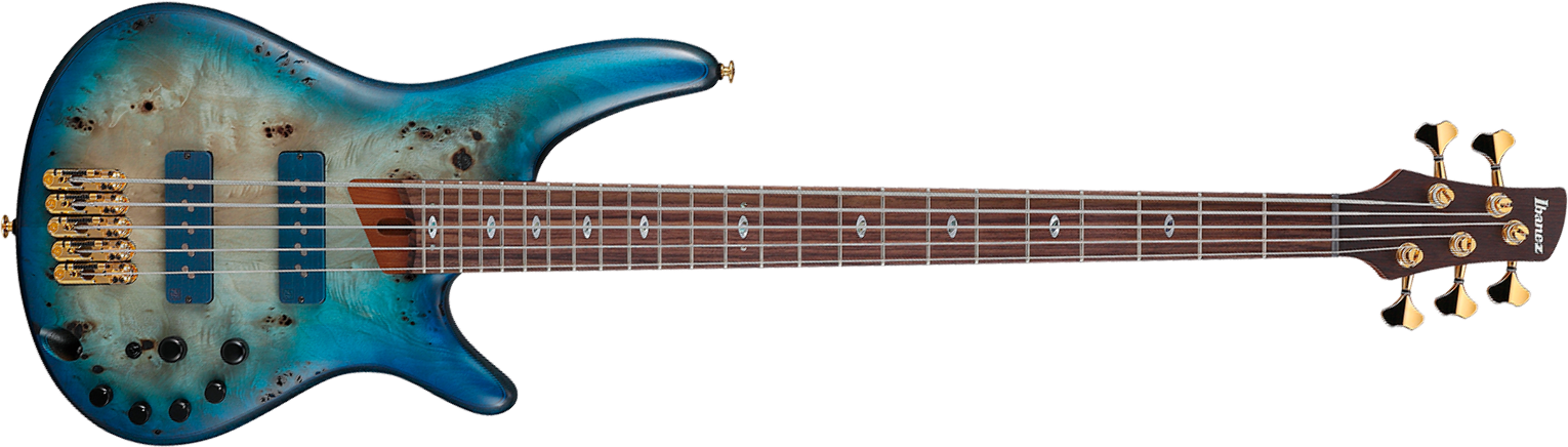 Ibanez Sr6605 Gfb Prestige Jap 5c Active Rw - Ghost Fleet Blue Burst - Bajo eléctrico de cuerpo sólido - Main picture