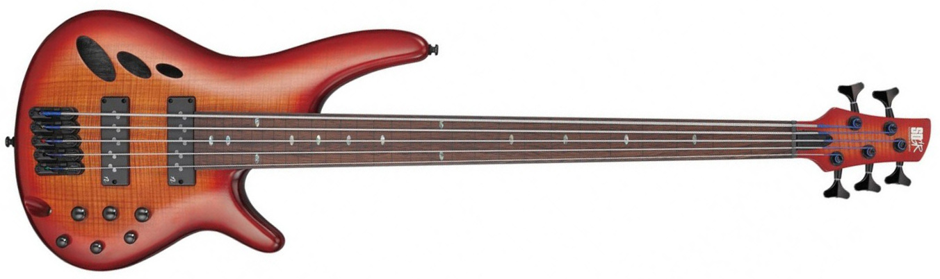 Ibanez Srd905f Fretless Workshop 5c Active Piezo Pp - Brown Topaz Burst Low Gloss - Bajo eléctrico semi caja - Main picture