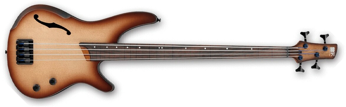 Ibanez Srh500f Nnf Fretless Workshop Epicea Acajou Rw - Natural Browned Burst Flat - Bajo eléctrico semi caja - Main picture