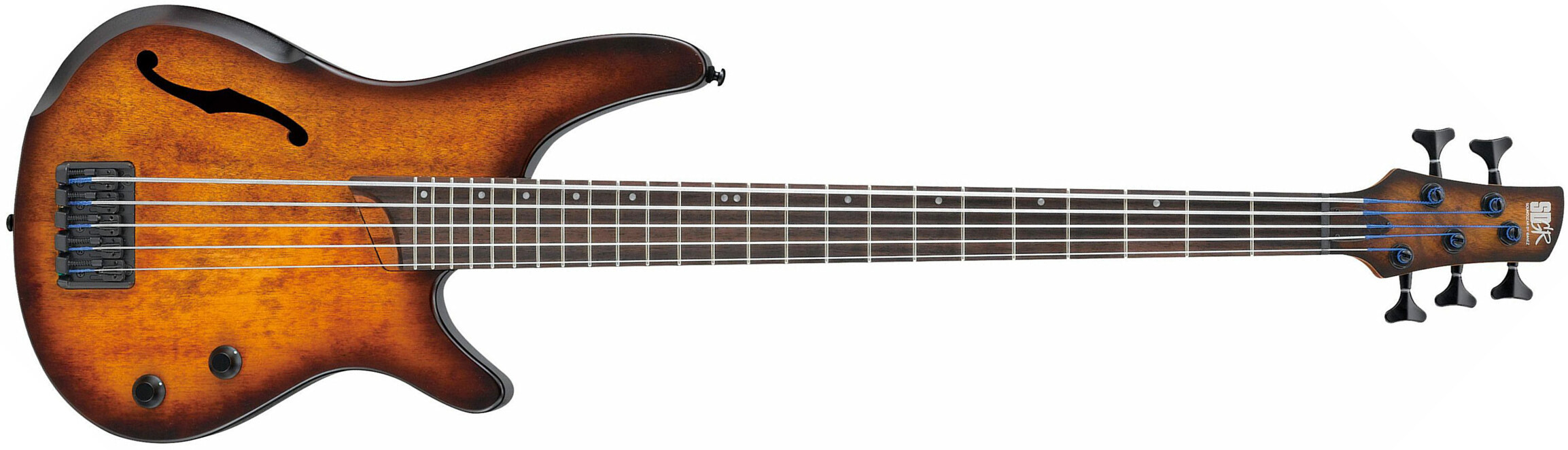 Ibanez Srh505 Def Workshop 5-cordes Piezo - Dragon Eye Burst Flat - Bajo eléctrico semi caja - Main picture