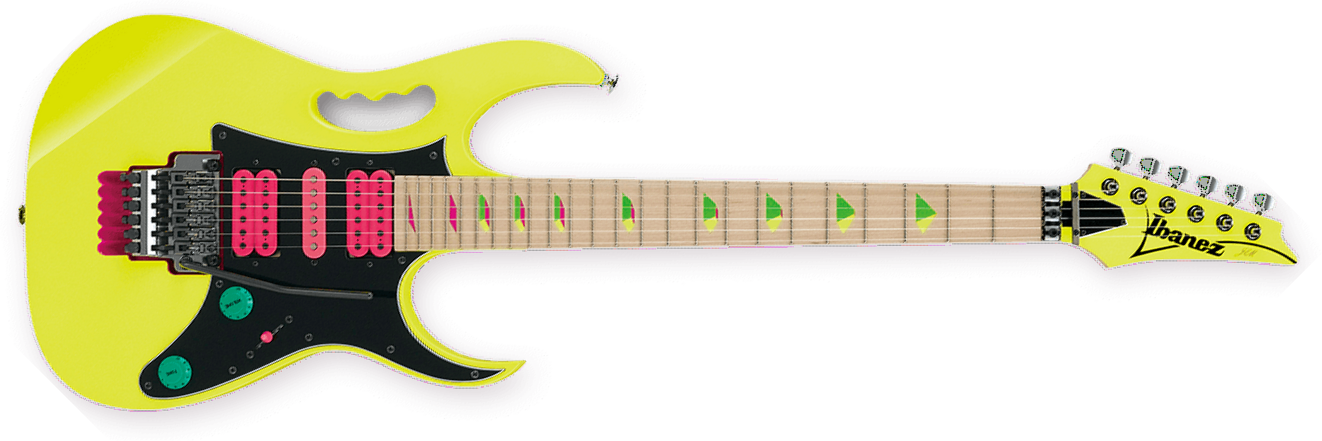 Ibanez Steve Vai Jem777 Dy Japan Hsh Dimarzio Fr - Desert Sun Yellow - Guitarra eléctrica con forma de str. - Main picture