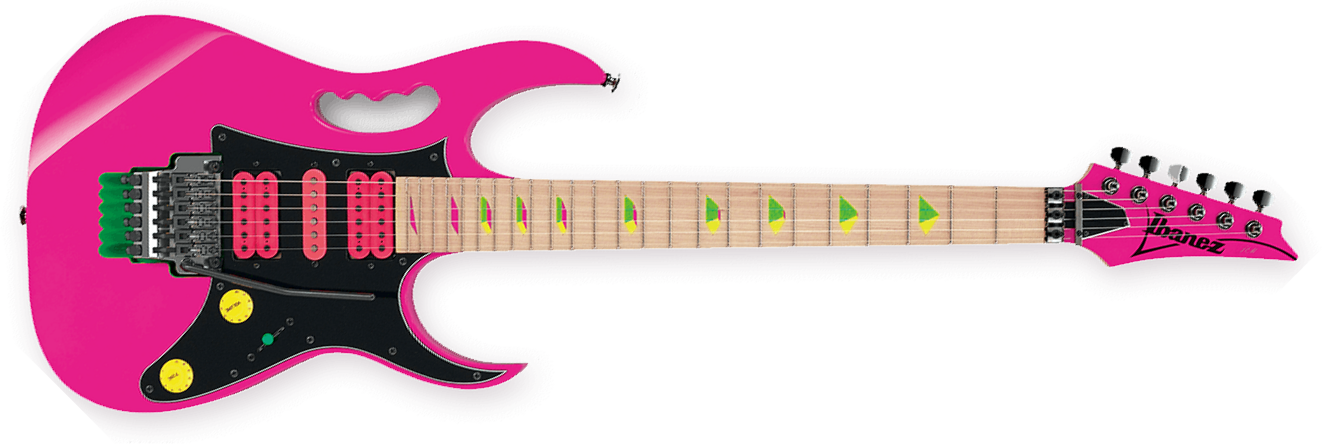 Ibanez Steve Vai Jem777 Sk Japan Hsh Dimarzio Fr - Shocking Pink - Guitarra eléctrica con forma de str. - Main picture